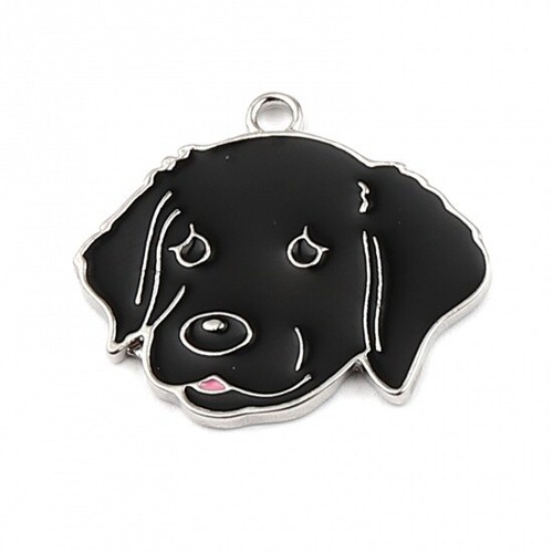 Black labrador dog charms 5pcs - dog,