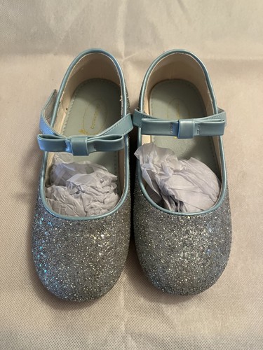 Girls silver glitter mary jane - silver,
