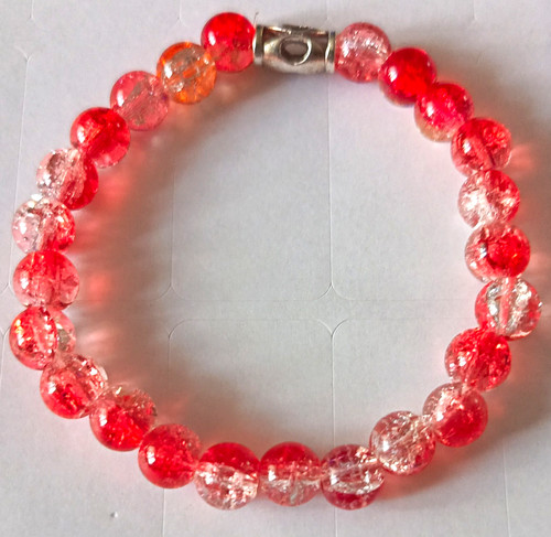 Red clear crackle glass - red,