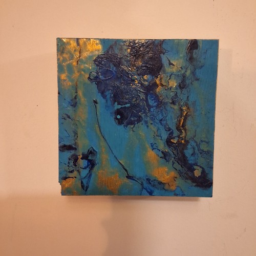 Unique abstract blue painting - unique,
