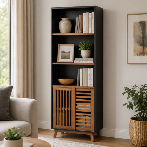 Tall bookcase 178cm - tall, black