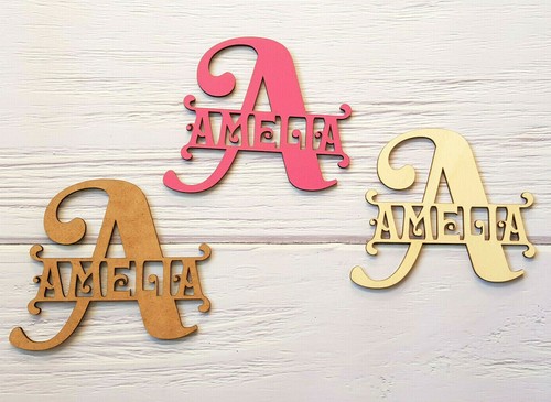 Wooden name monogram - monogram, plaque