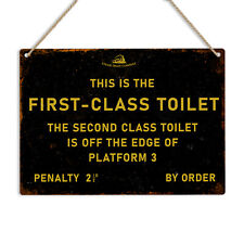 Steam Train Toilet Metal Sign Funny Retro Bathroom Wall Plaque Railway Art Gift