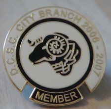 DERBY COUNTY Official 2006-07 SUPPORTERS CLUB badge CITY BRANCH 26mm Dia