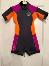 Rip Curl Dawn Patrol 2mm Back Zip Spring Shorty Wetsuit Purple Orange 6