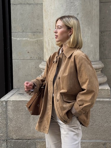 Zara 100 suede leather - leather, jacket