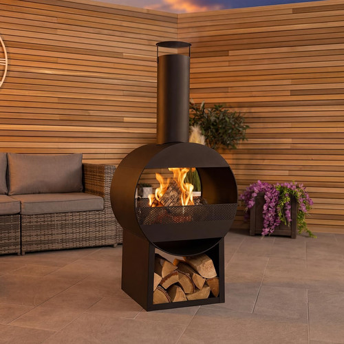 Steel modern chimenea patio - modern,