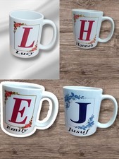 Personalised Mug, Stylish Initial With Name