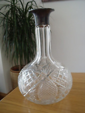 Cut Glass Decanter with Silver