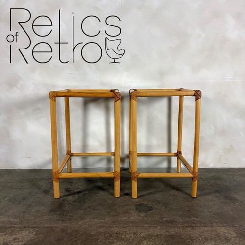 Pair bamboo bedside side - pair, bedside/side