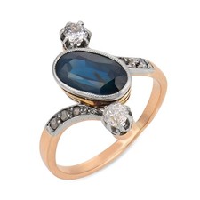 Edwardian sapphire diamond 18k