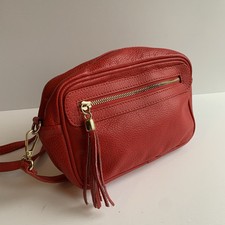 Borse in Pelle leather cross body bag VGC messenger shoulder classic red camera