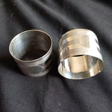 Antique Pair of  Silver Engine Turned Napkin Rings  1918 Richard Richardson 