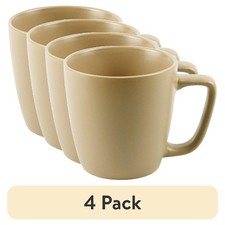 Set of 4 Matte Brown Stoneware