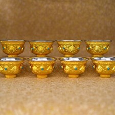 Tibet Tibetan Buddhist Mikky Offering Copper Water Bowl Divine Focus Ritual