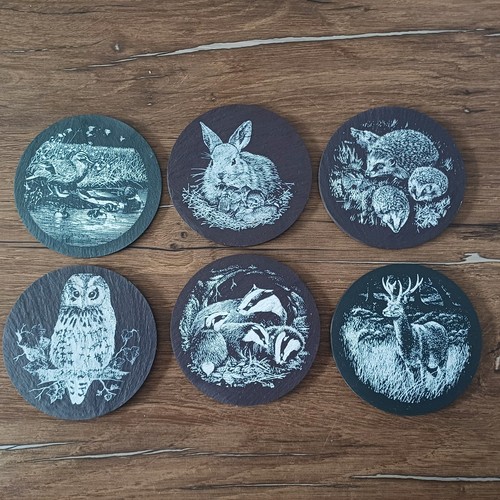 Round coasters welsh slate - 6,