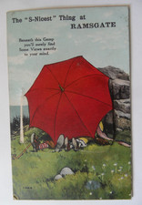Novelty Pullout Postcard. Ramsgate. Red Umbrella. Unposted.