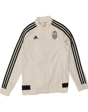 ADIDAS Boys Juventus Tracksuit Top Jacket 13-14 Years White Polyester CC01