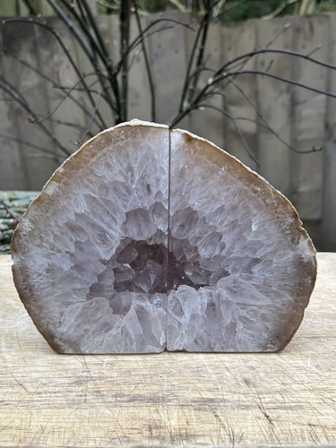 Agate bookends large heavy - bookends,