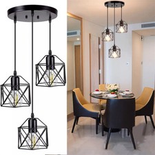 Vintage Industrial 3 Way Pendant Light Hanging Retro Lamp LED Ceiling Lights