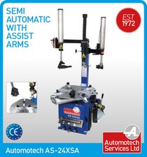 24" SEMI AUTOMATIC TYRE CHANGER / TYRE MACHINE  WITH TWIN ASSIST ARMS 