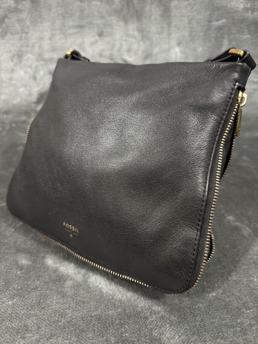Fossil black leather crossbody - fossil,