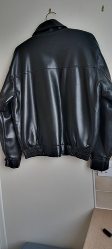 Men leather jacket - jacket, large