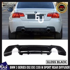 FOR BMW 3 SERIES E92 E93 335I M SPORT REAR DIFFUSER SPLITTER VALANCE GLOSS BLACK