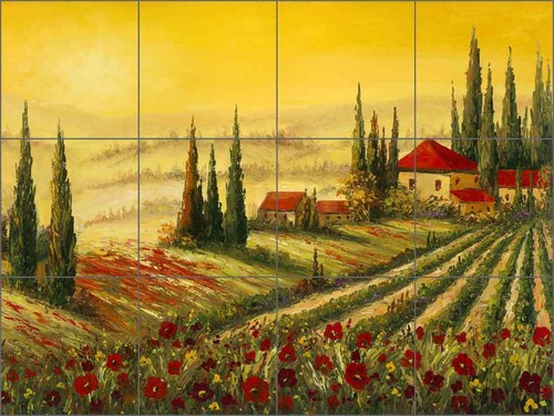 Ceramic tile mural backsplash - ceramic,