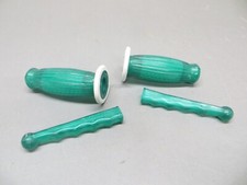 VESPA GS150 GS160 UNIVERSAL 22mm BALLOON GRIPS+LEVER COVERS IN CLEAR GREEN ULMA