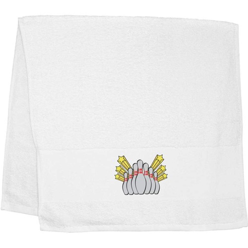 Bowling pins hand towel - 'bowling,