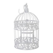 Large White Metal Bird Cage