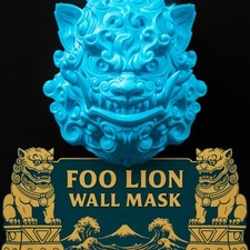 Japanese Foo Dog Mask 3D Wall