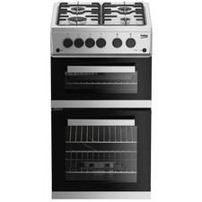 Beko 50cm Double Cavity Gas Cooker - Silver KDG583S