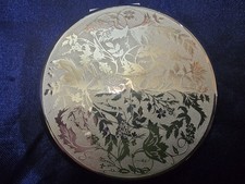 Stratton Vintage Silver Plated Powder Compact 80s. Original Velvet Pouch & Box.