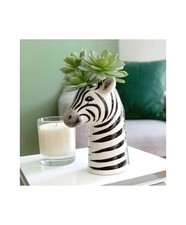 Ceramic Zebra Head Vase 17cm