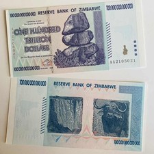 ZIMBABWE 100 TRILLION DOLLARS