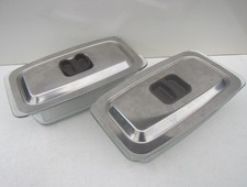 2 x Philips Hostess Trolley Ecko Replacement Glass Dishes with Lids