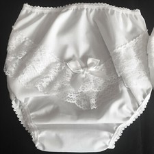 LITTLE BABY GIRLS LACE & BOW FRILLY KNICKERS/PANTS FOR CHRISTENING/WEDDING/PARTY