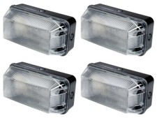 4 x Polycarbonate Rectangular Bulkhead Light Fittings IP65 B22