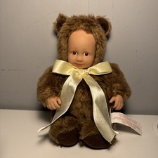 Anne Geddes Bear Baby Doll Woodland 2005 With Ribbon