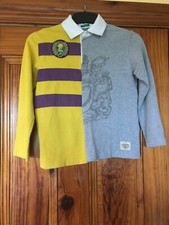 Boy's Benetton Rugby Shirt Age 8 / 130-151cm 100% Cotton in Good Condition 