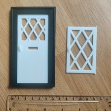 Not Hobbies Dolls House Spare Window & Door Lattice Black White Opening Thin