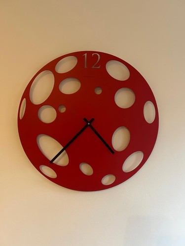 Red wall clock for kitchen - kitchen,