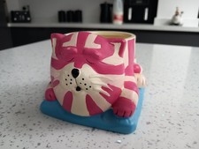 Rare Bagpuss Planter Pot Ceramic Cat Vintage