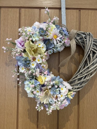 Door wreath white wicker - door, wreath/