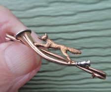 Gold Fox Hunting Brooch 9ct
