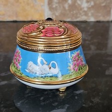The Franklin Mint Swan Lake Trinket Music Box VGC TFM Faberge