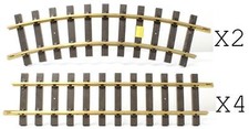 PIKO 'G' GAUGE LOT OF 6 CURVED & STRAIGHT TRACK