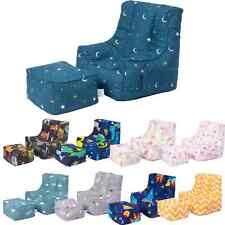 Kids Bean bag Chair with Footstool | Children Indoor Gaming Beanbag Chair